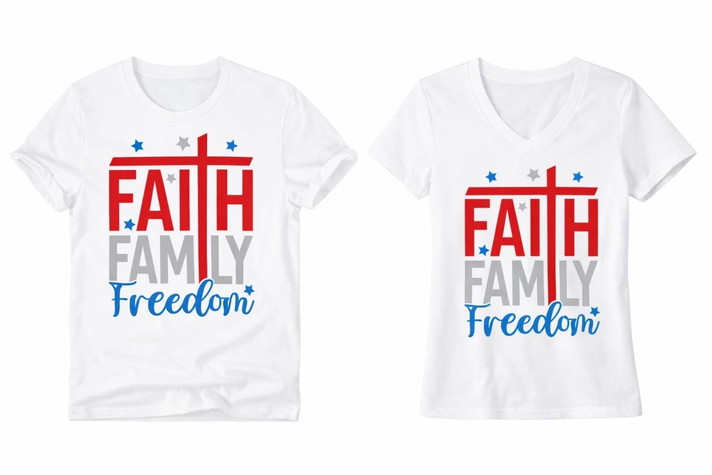 Faith Family Freedom-Ladies Tee