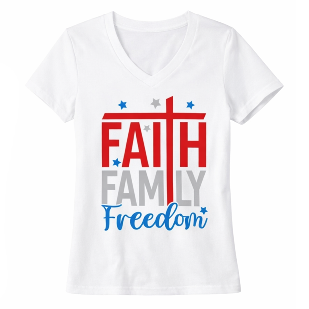 Faith Family Freedom-Ladies Tee