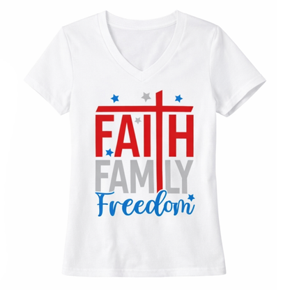 Faith Family Freedom-Ladies Tee